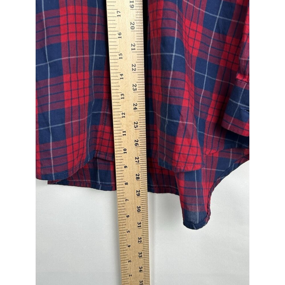 Madewell Red & Blue Oversized Boyshirt in Edina Plaid Cabincore Women's XS - Picture 5 of 9